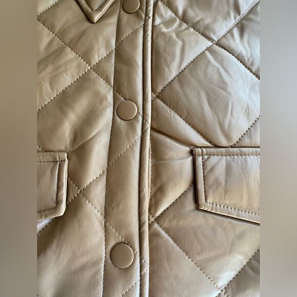 new leather effect quilted overshirt - Picture 12 of 13